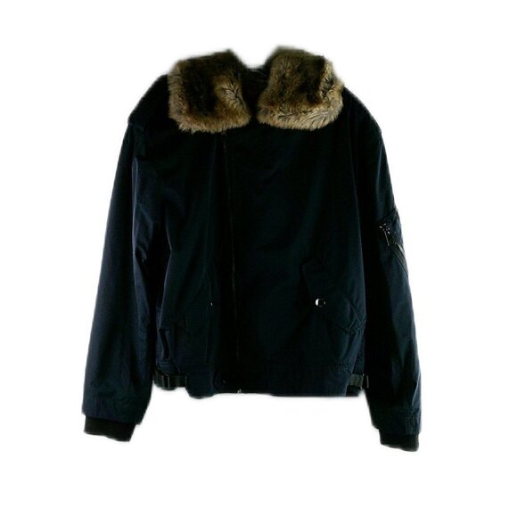 Zadig & Voltare - Navy Faux Fur Moto Bomber Jacket - XS - Picture 1 of 7